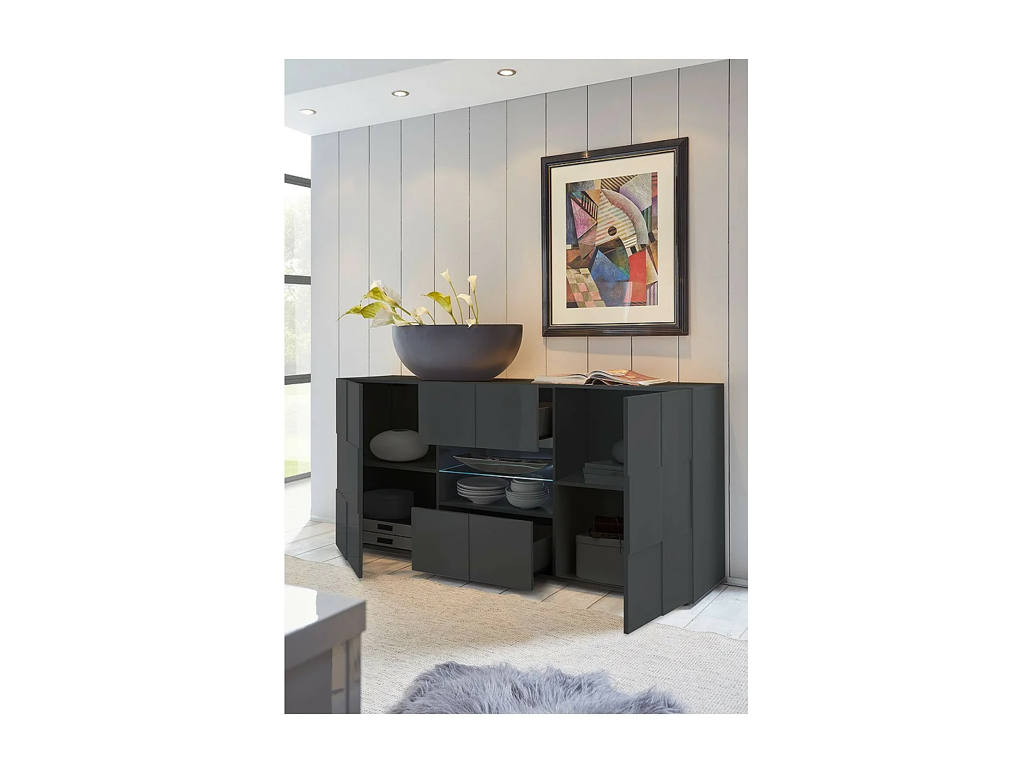 Buffet DAMA 181 cm , gris