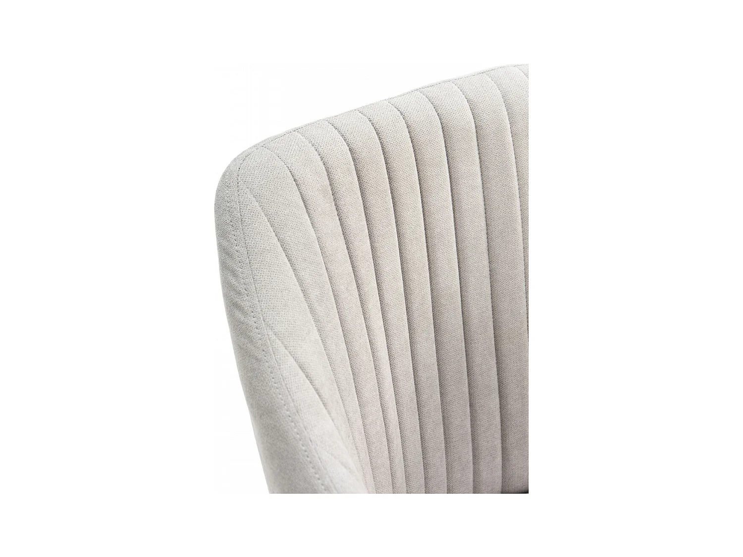 FASCA - Lot de 6 Fauteuils Tissu Gris Clair Surpiqures Verticales Pieds Métal Noir