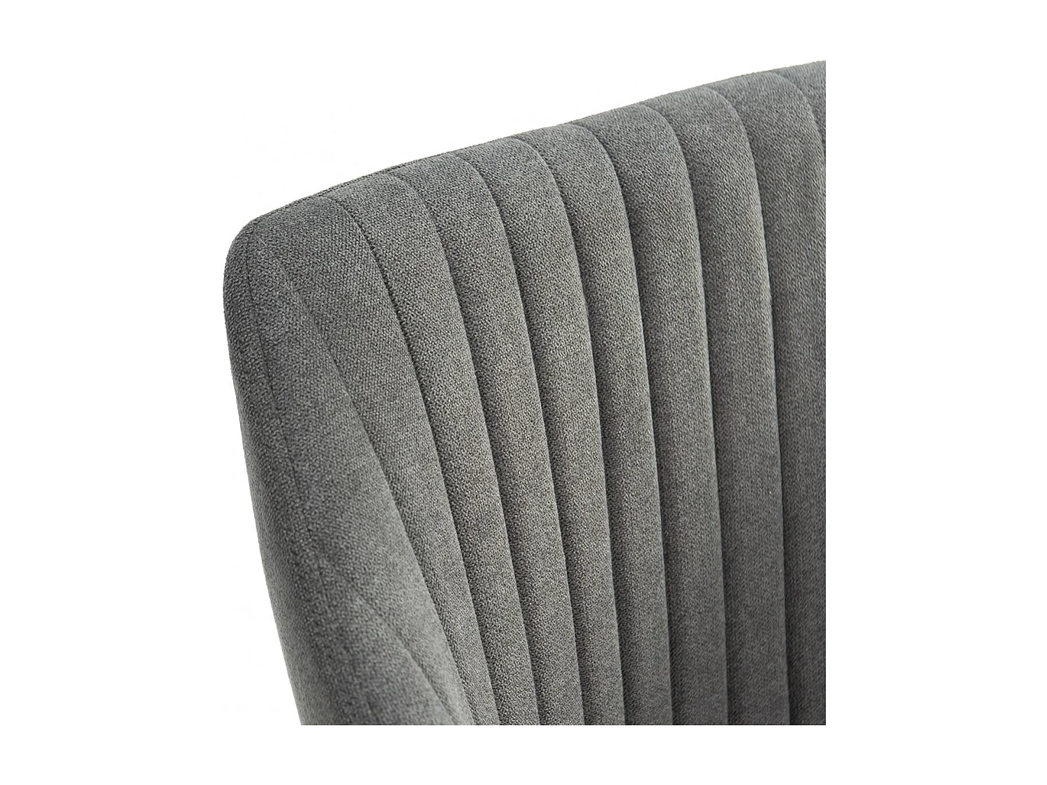 FASCA - Lot de 4 Fauteuils Tissu Noir Surpiqures Verticales Pieds Métal