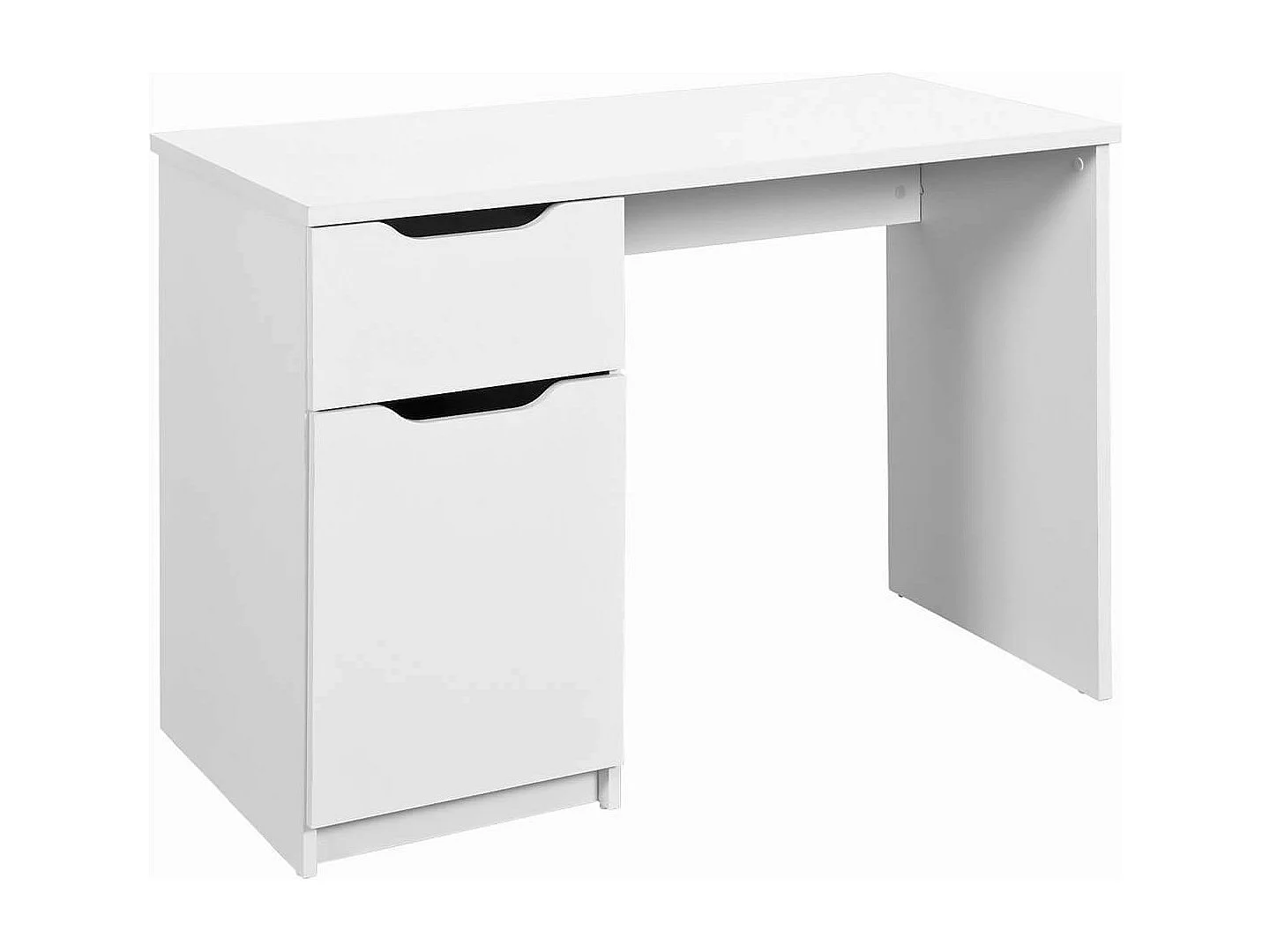 JENNY - Pack Bureau Blanc Mat et Fauteuil Jian Mesh Noir