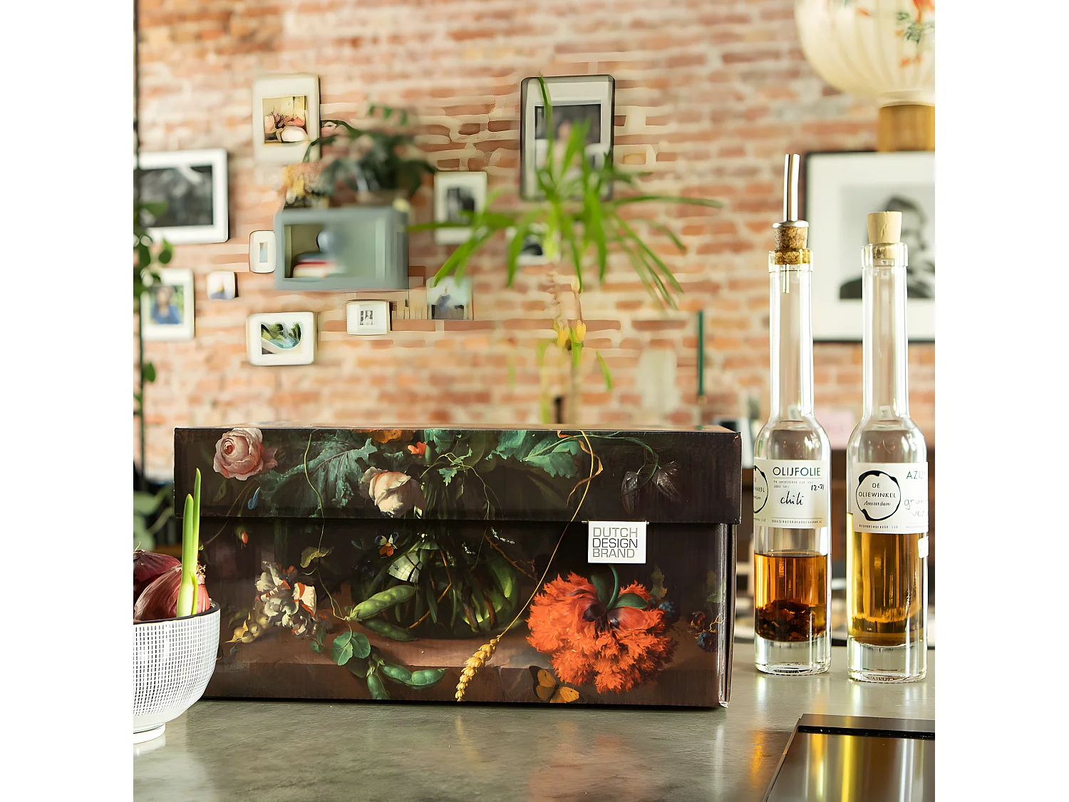 Set di 2 scatole portaoggetti in cartone multicolore 33x24x17cm