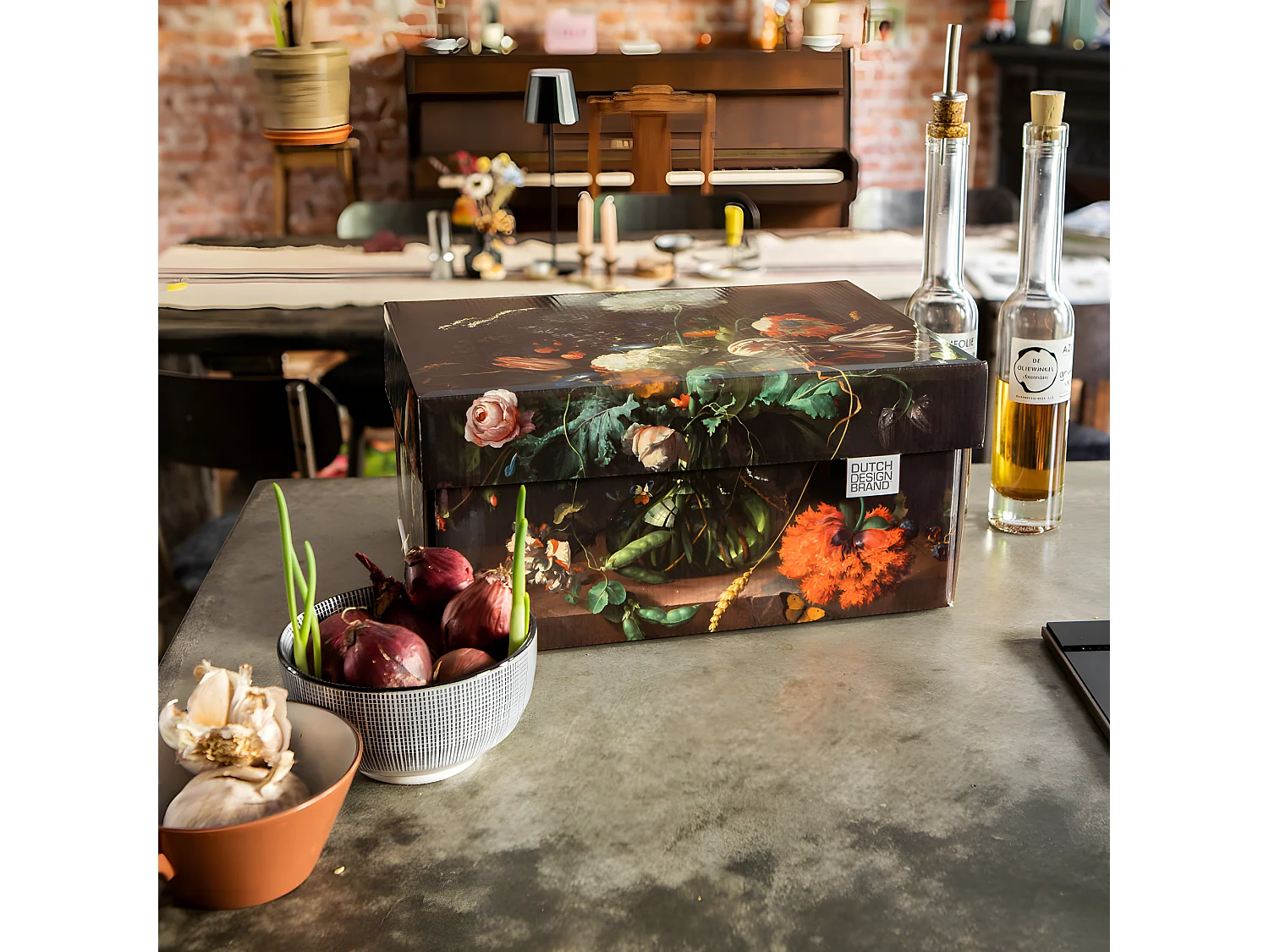 Set di 2 scatole portaoggetti in cartone multicolore 33x24x17cm