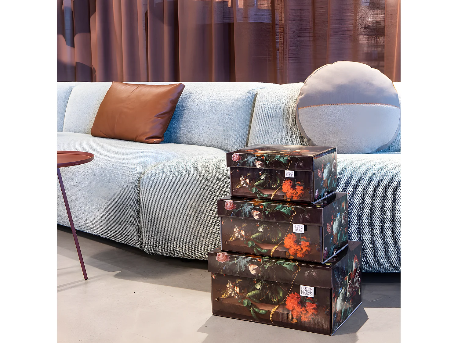 Set di 2 scatole portaoggetti in cartone multicolore 33x24x17cm