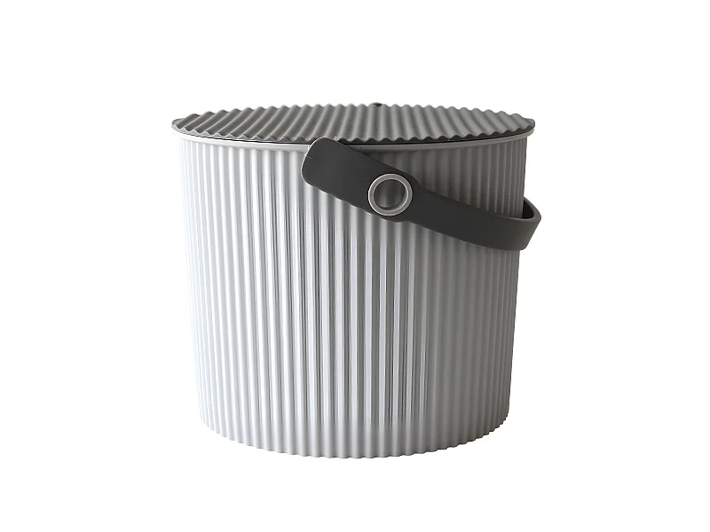 Cubo de herramientas todo en uno de 8 litros en polipropileno gris.