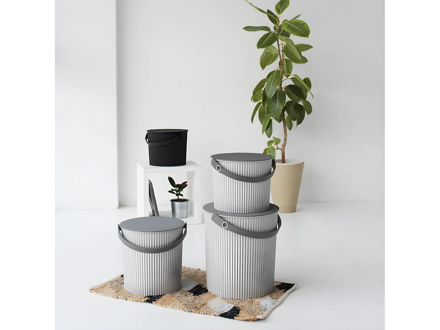 Seau Omni Outil S 8L Gris  Hachiman