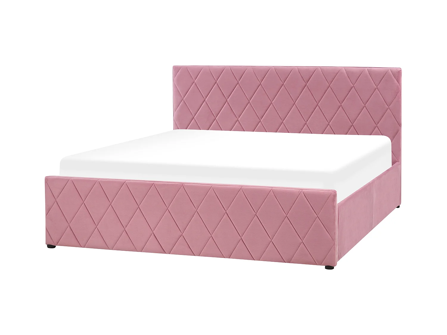 Schickes Doppelbett in Rosa mit Bettkasten und Lattenrost 160 x 200 cm Rochefort