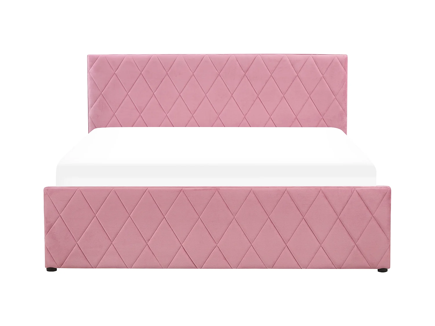 Schickes Doppelbett in Rosa mit Bettkasten und Lattenrost 160 x 200 cm Rochefort