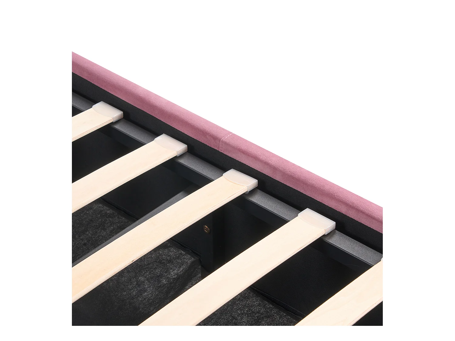 Schickes Doppelbett in Rosa mit Bettkasten und Lattenrost 160 x 200 cm Rochefort