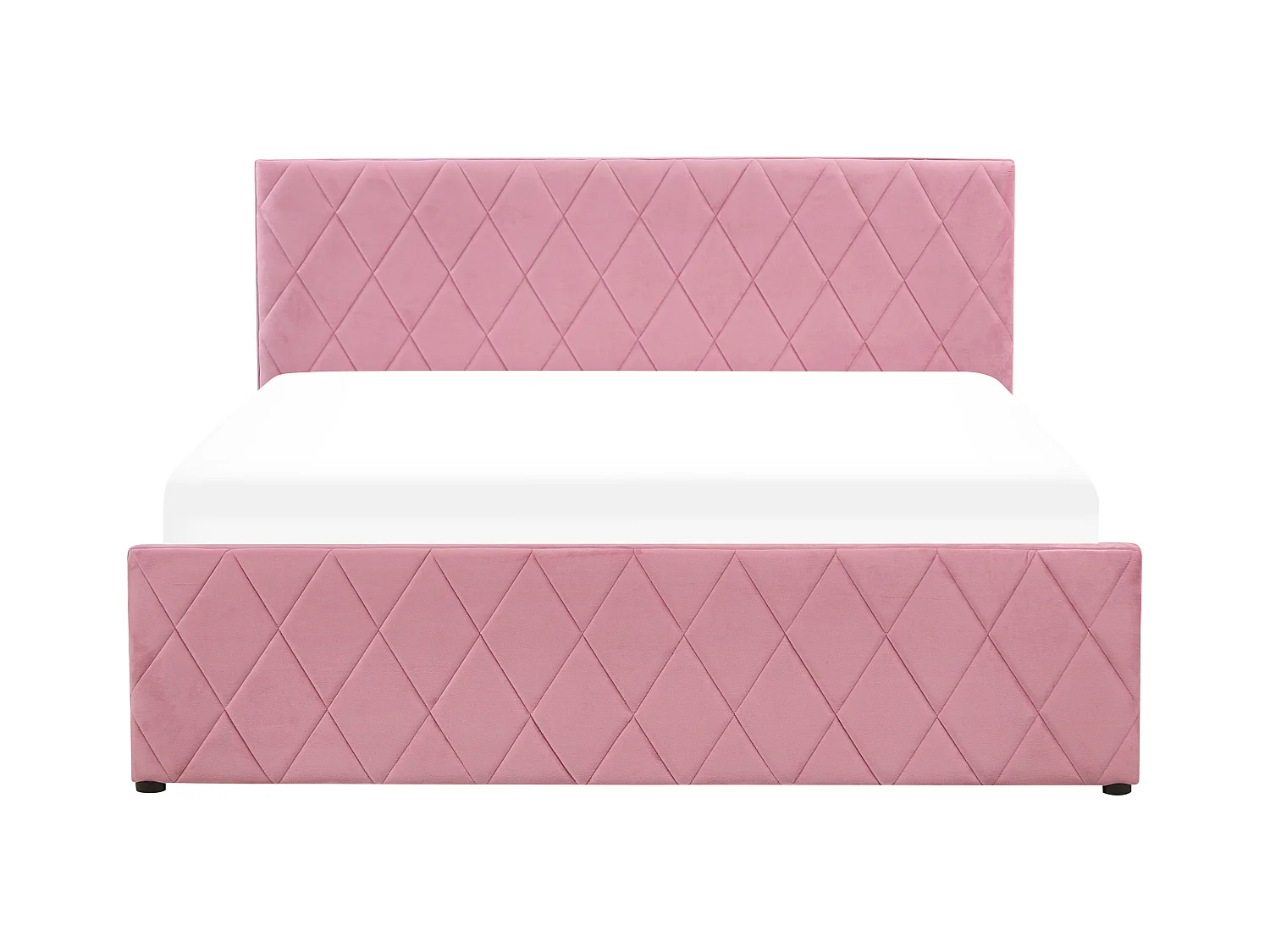 Cama con almacenaje Terciopelo ROCHEFORT 160 x 200 cm Rosa