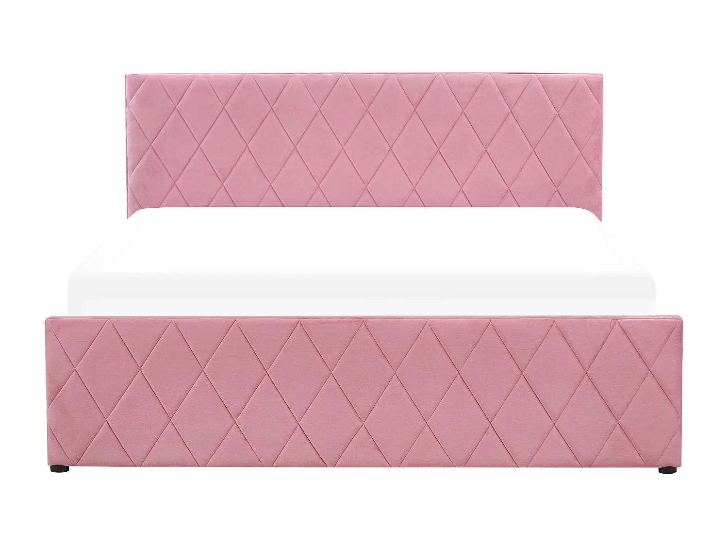 Lit ottoman Velours ROCHEFORT 160 x 200 cm Rose