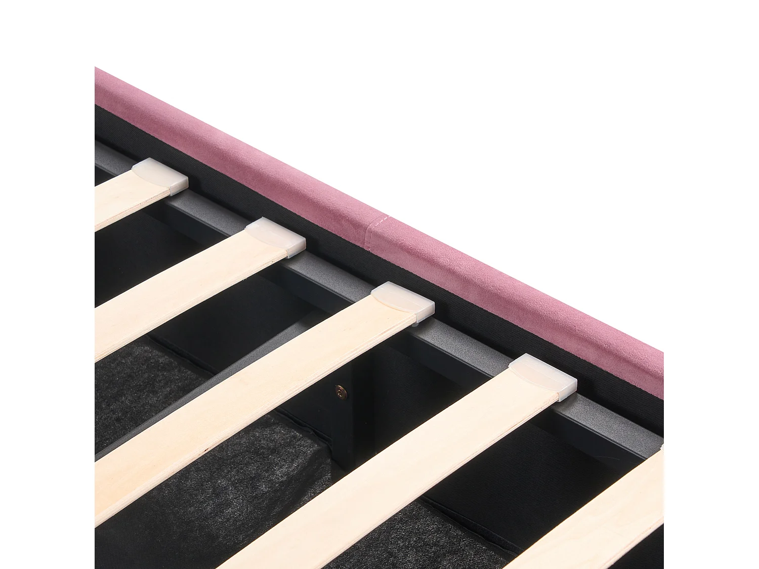 Lit ottoman Velours ROCHEFORT 160 x 200 cm Rose