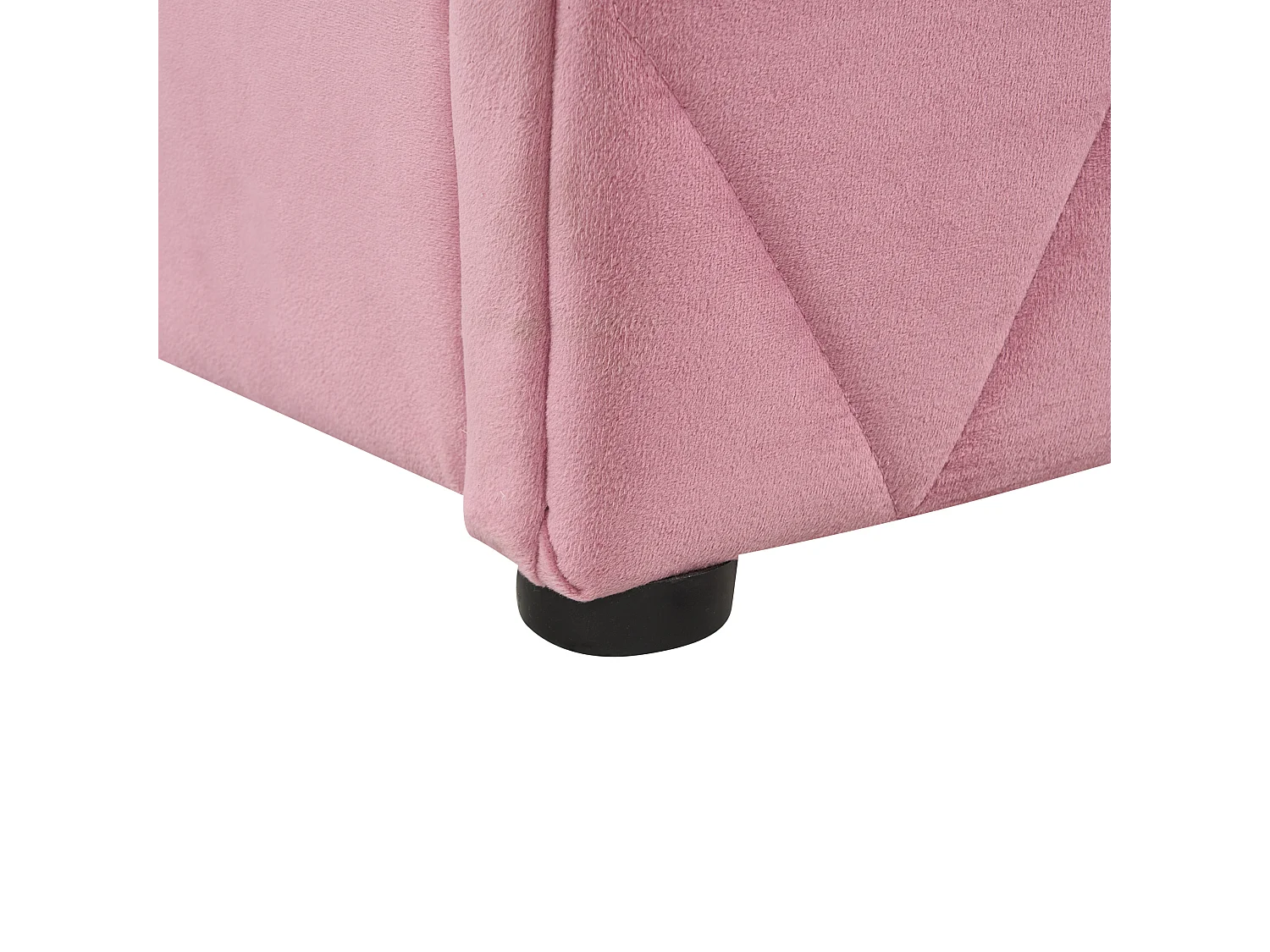 Lit ottoman Velours ROCHEFORT 160 x 200 cm Rose