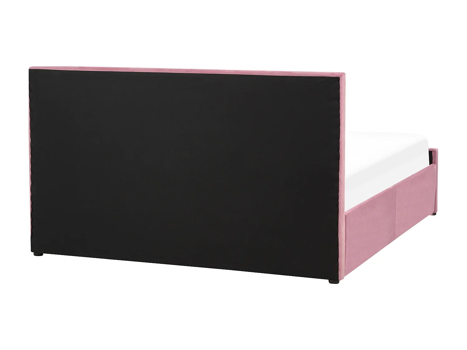 Bett mit Stauraum Samtstoff ROCHEFORT 160 x 200 cm Rosa
