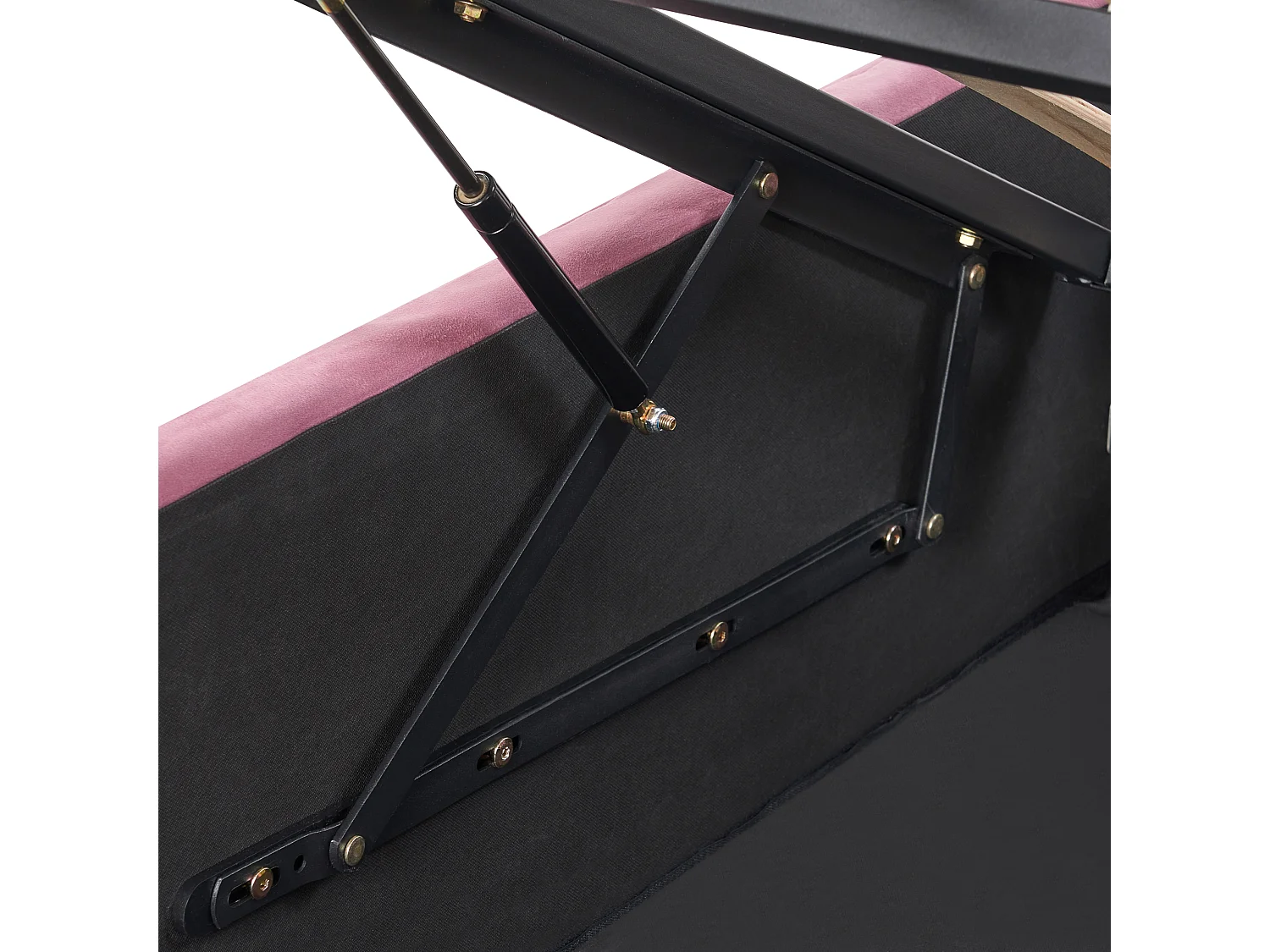 Bett mit Stauraum Samtstoff ROCHEFORT 160 x 200 cm Rosa