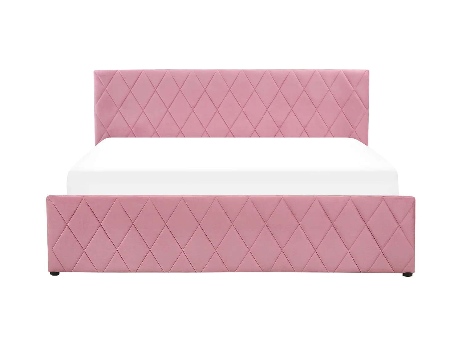 Lit ottoman Velours ROCHEFORT 180 x 200 cm Rose