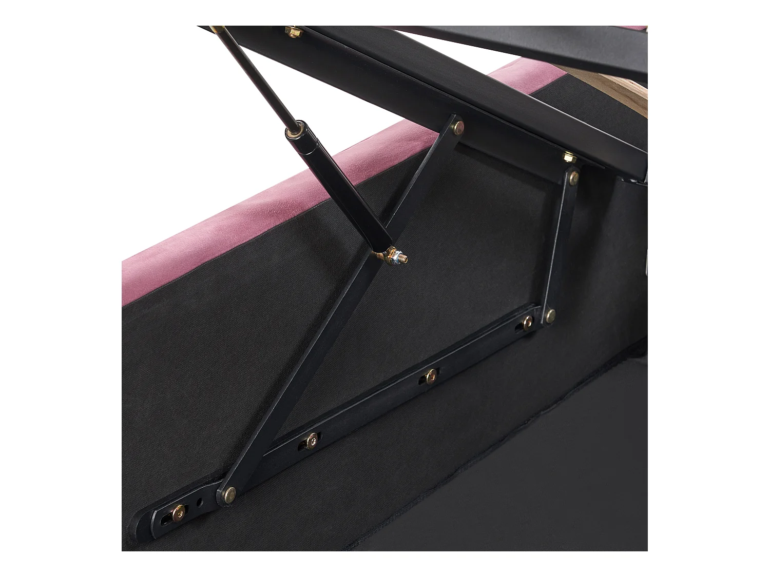 Lit ottoman Velours ROCHEFORT 180 x 200 cm Rose