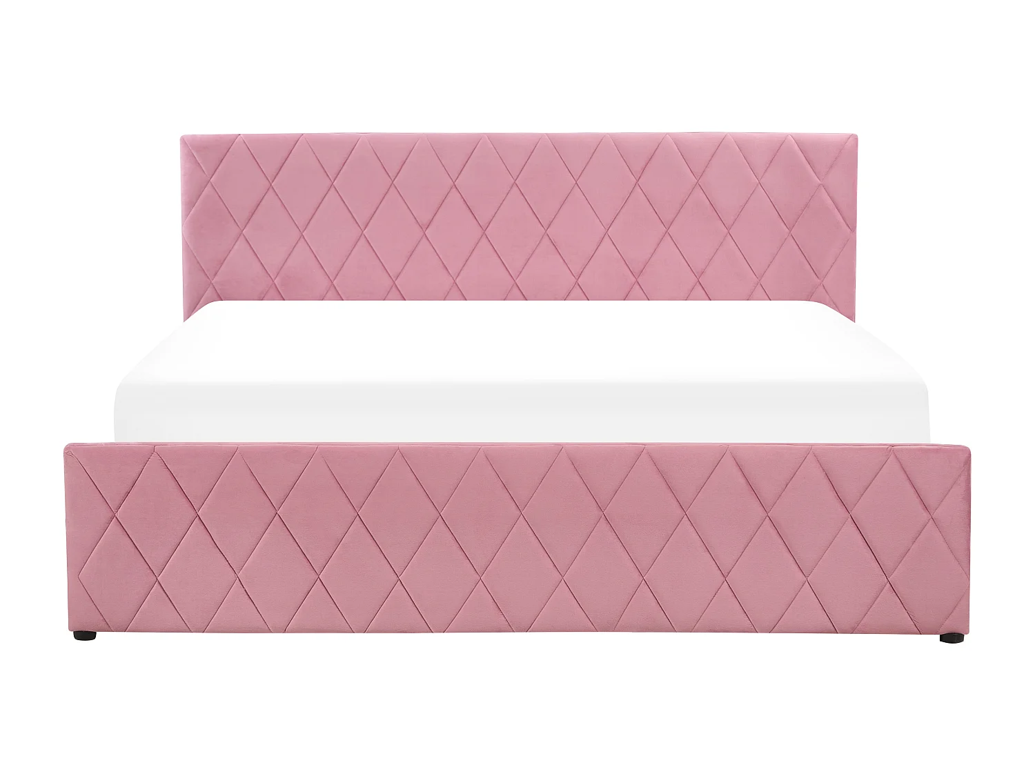 Lit ottoman Velours ROCHEFORT 180 x 200 cm Rose