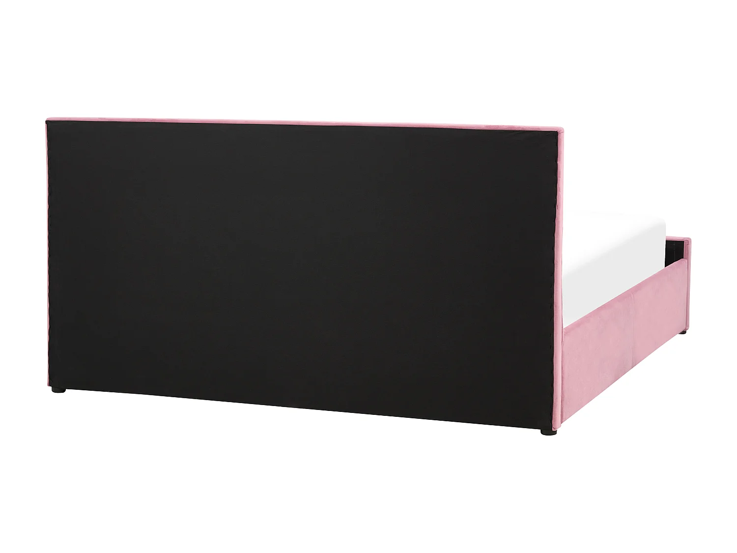 Lit ottoman Velours ROCHEFORT 180 x 200 cm Rose