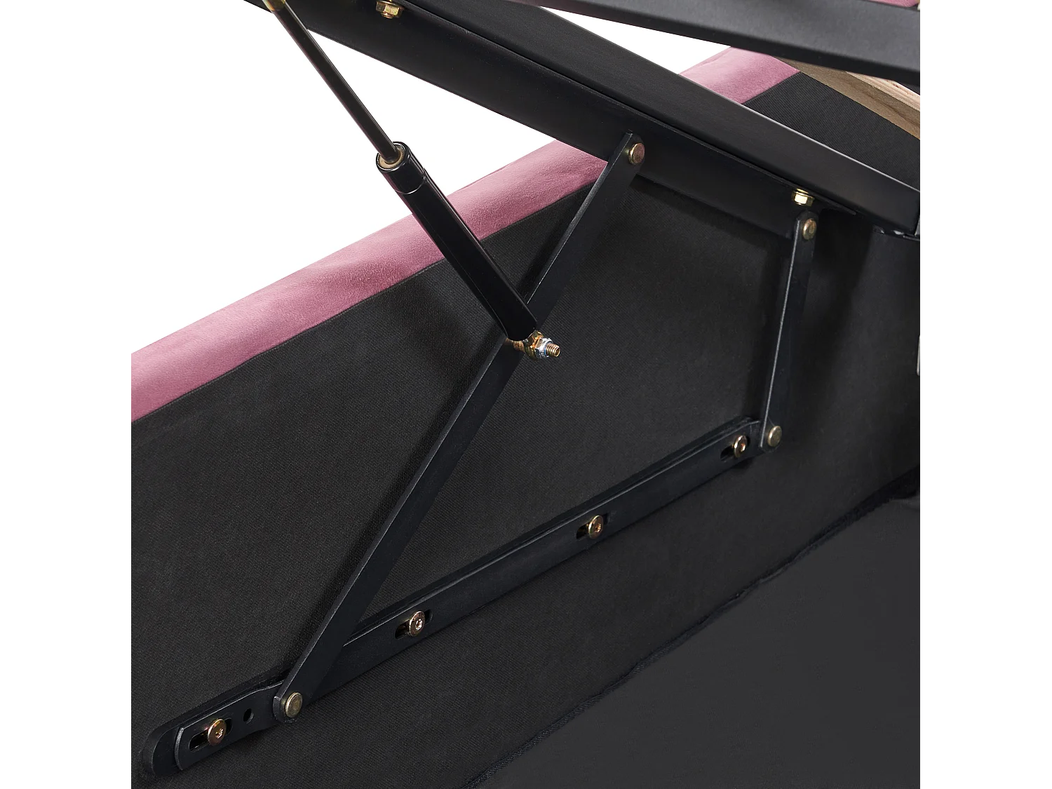 Lit ottoman Velours ROCHEFORT 180 x 200 cm Rose