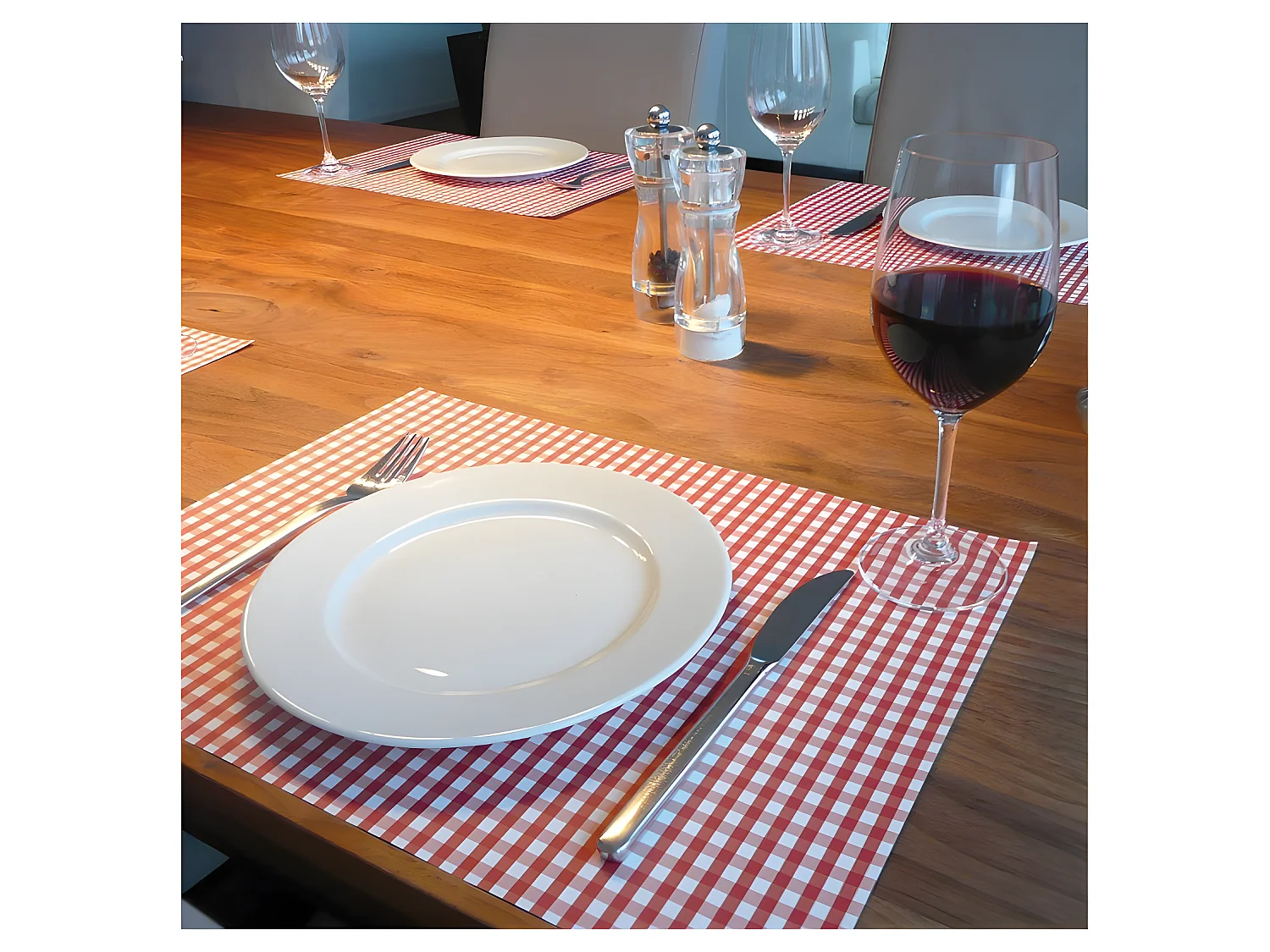 Sets de table papier Multicolore Vichy rouge PA Design