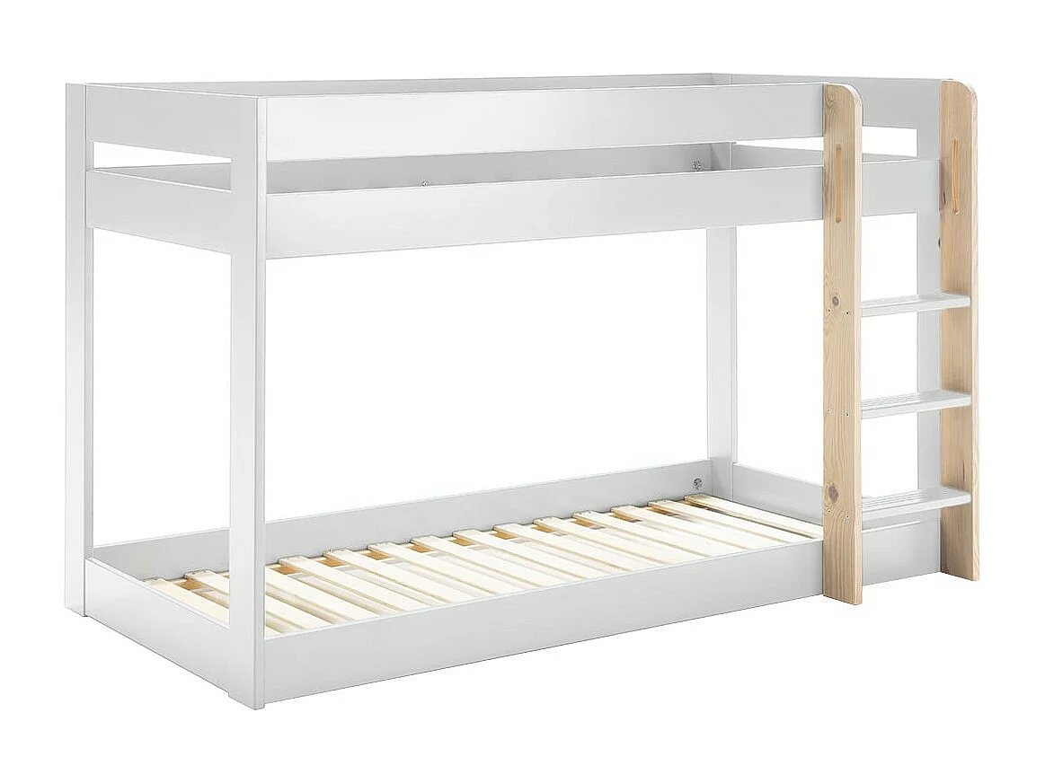 MACAO - Lits Superposés Montessori 90x190cm Blanc et Naturel