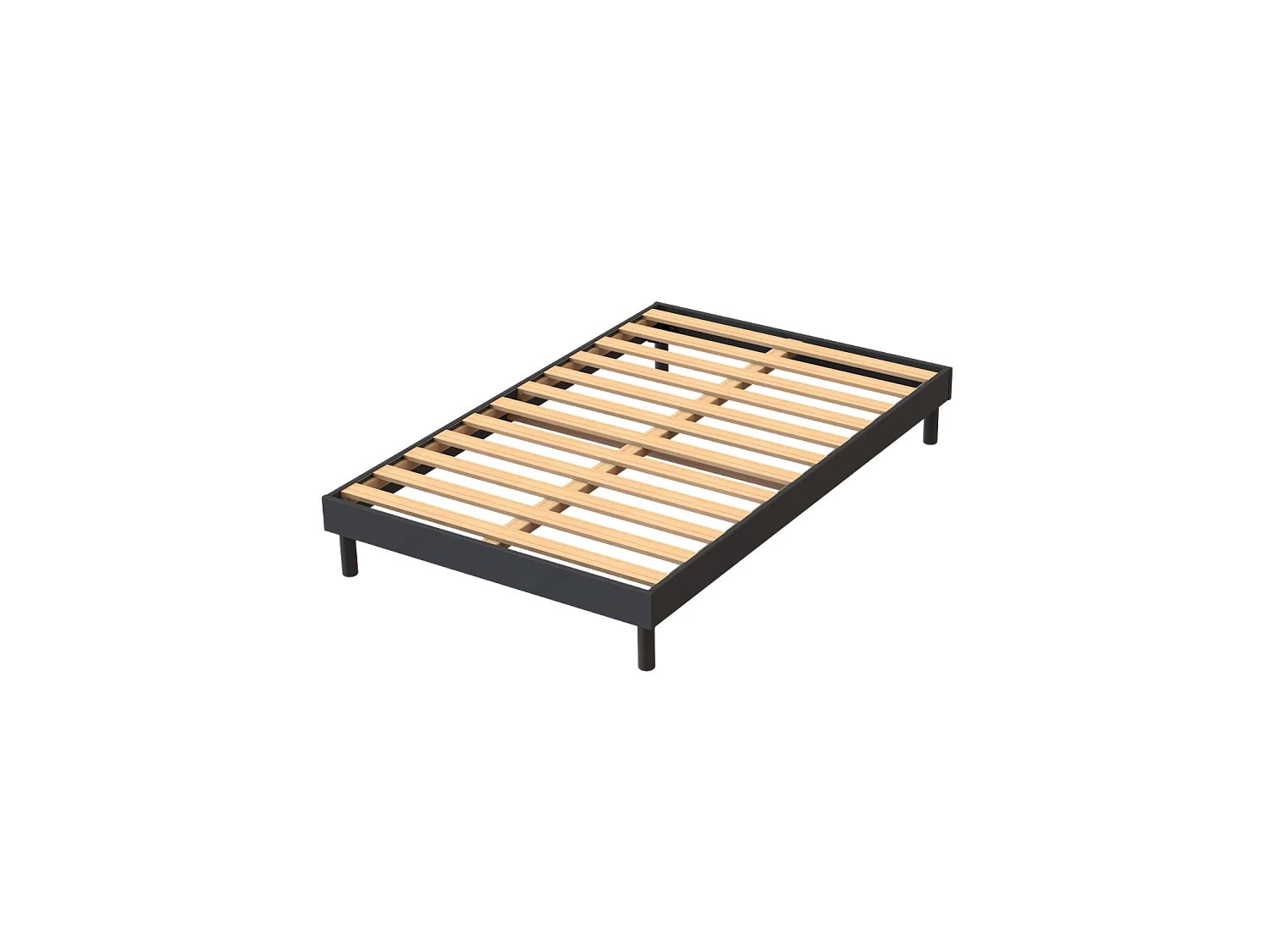 Ensemble Matelas mousse Luxe - 160x200cm - mousse et Sommier kit gris