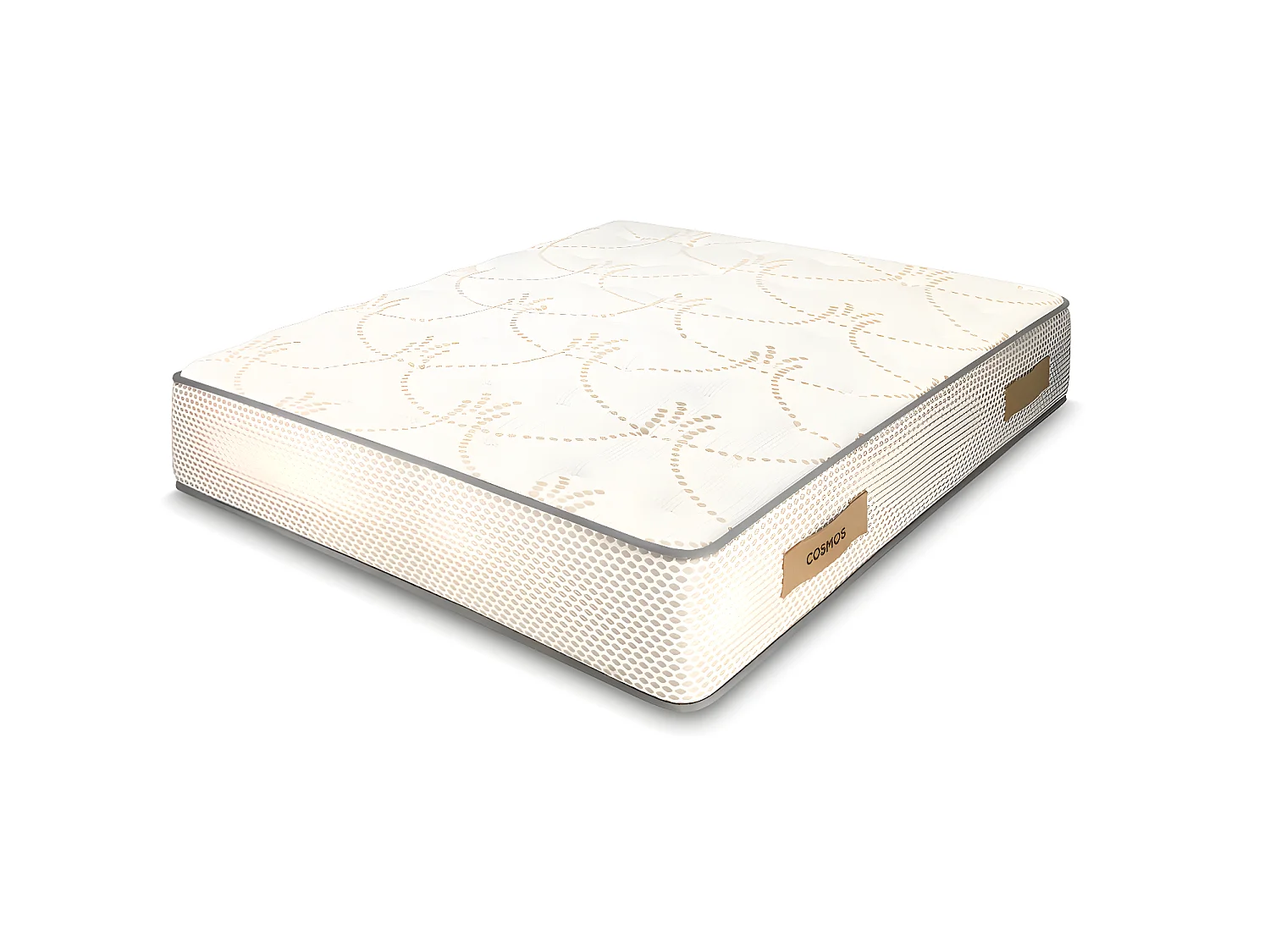 Ensemble Matelas mousse Cosmos White accueil mémoire-160x200-2 oreillers 70x40 et Sommier kit chêne