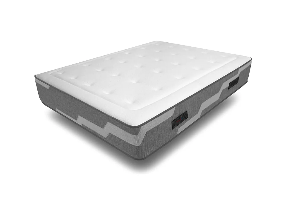 Ensemble Matelas 160x200cm ressorts ensachés Select et 2 oreillers 70x40 et Sommier kit chêne