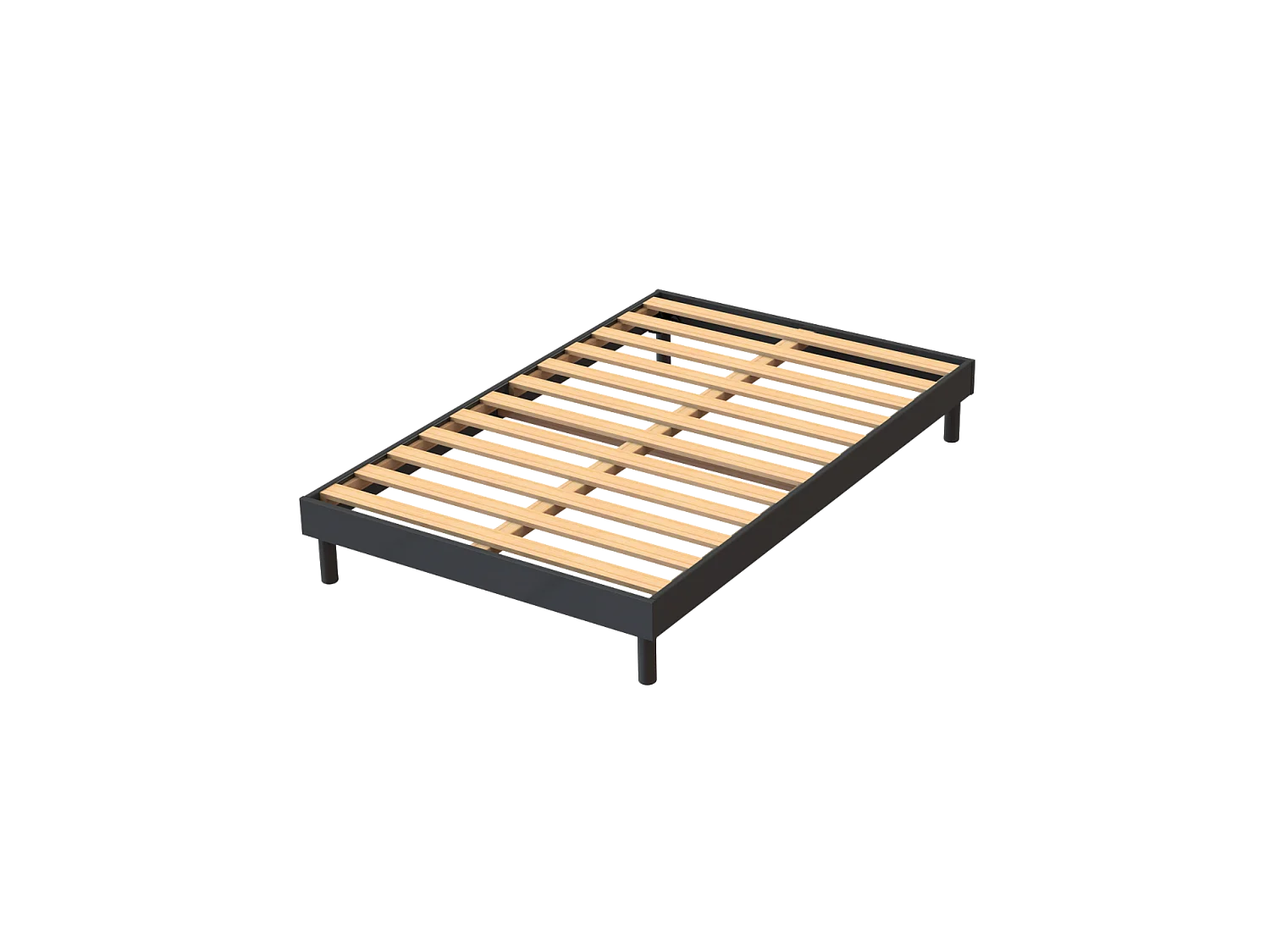 Ensemble Matelas mousse Memory - 160x200cm - accueil mémoire de forme - Sommier kit gris