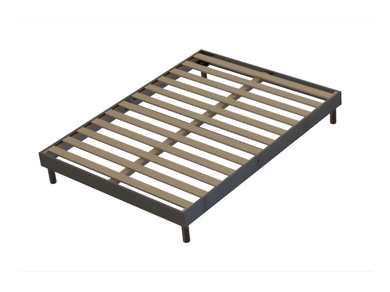 Ensemble Matelas mousse ECO - 160x200cm et 2 Oreillers 50x70 - mousse et Sommier kit gris