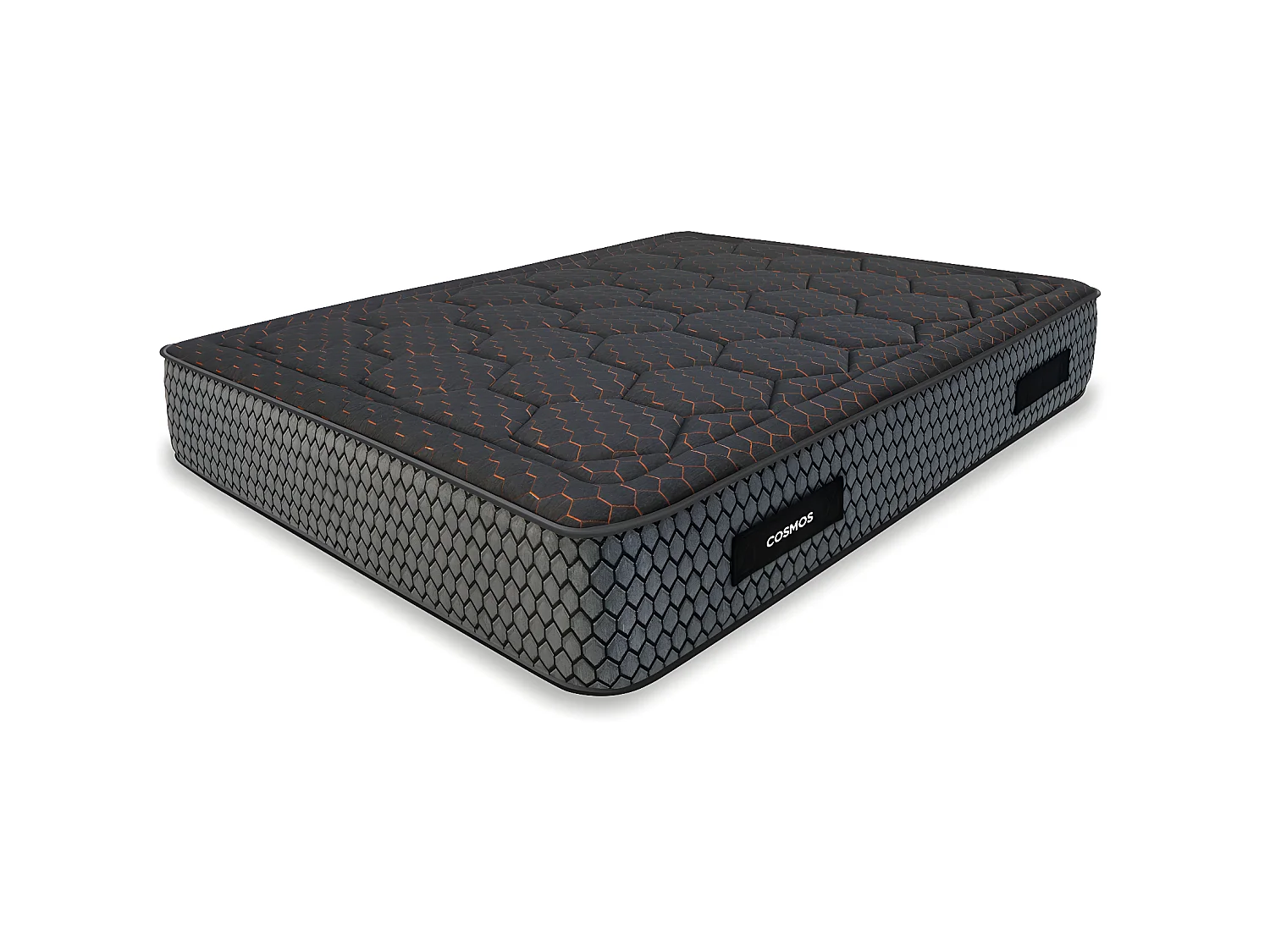 Ensemble Matelas 140x190cm mousse Cosmos Black - accueil mémoire de forme et Sommier kit chêne