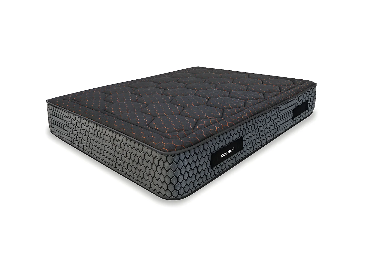 Ensemble Cosmos Black mousse accueil mémoire - 140x190 et 2 Oreillers viscos - Sommier kit chêne