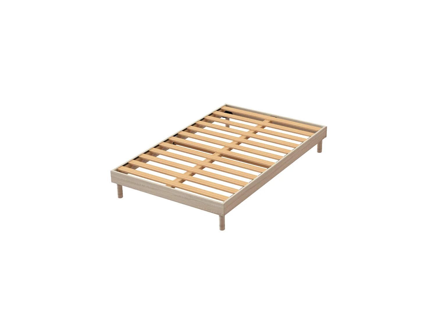 Ensemble matelas mousse acceuil mémoire Memory - 140x190 - 2 Oreillers visco - Sommier kit chêne