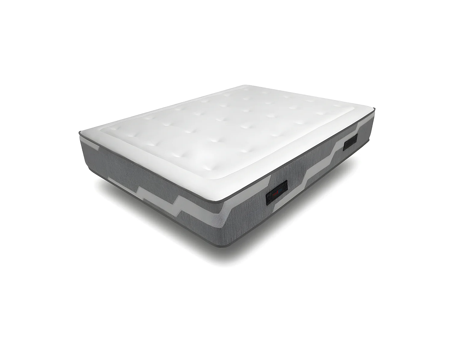 Ensemble 160x200cm Matelas Select Ressorts ensachés -  avec 2 Oreillers visco et Sommier kit gris