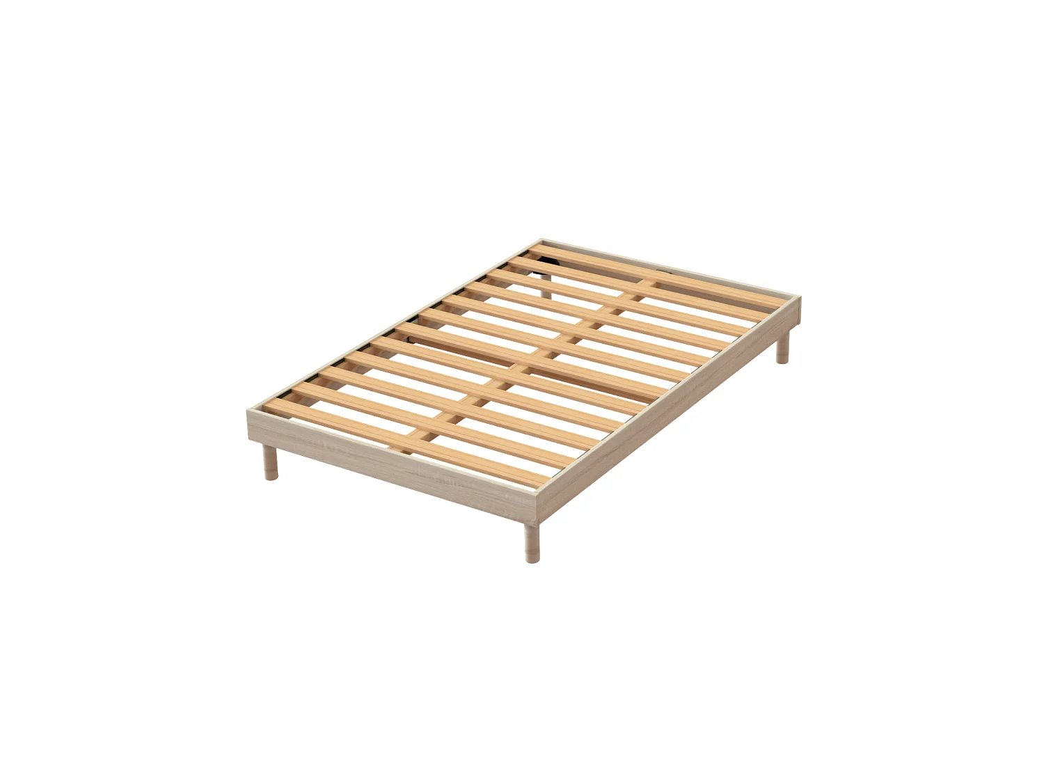 Ensemble Matelas mousse Memory - 160x200cm et 2 Oreillers 70x40 - Sommier kit couleur chêne