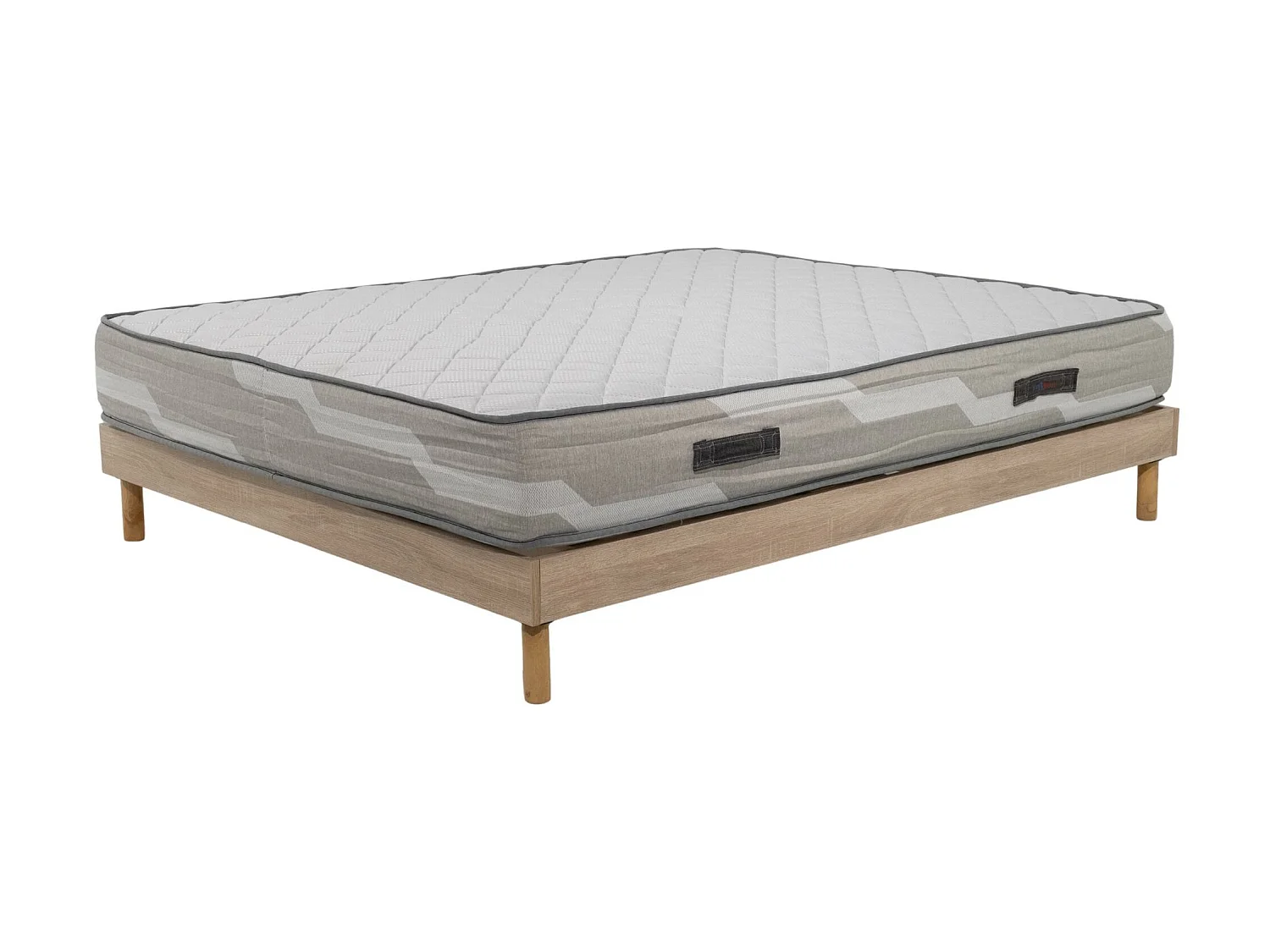 Ensemble Matelas 160x200cm ressorts  Select - accueil mémoire de forme et Sommier kit chêne