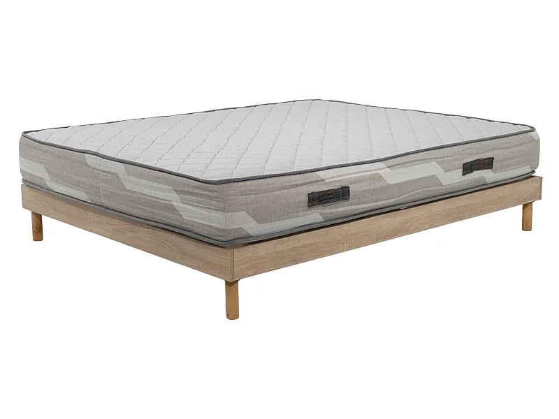 Ensemble Matelas 160x200cm ressorts  Select - accueil mémoire de forme et Sommier kit chêne