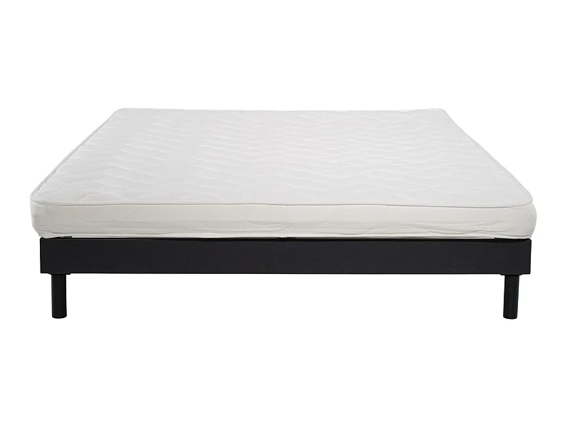 Ensemble Matelas mousse ECO - 160x200cm - mousse - 14 cm et Sommier kit gris