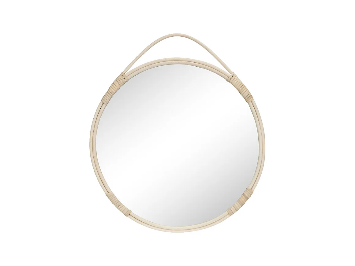 Malo - Miroir rond en rotin Ø50 cm - Naturel