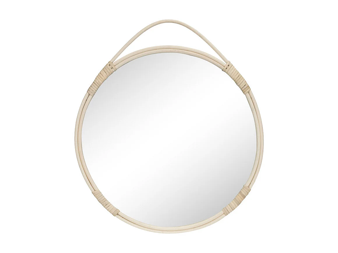 Malo - Miroir rond en rotin Ø50 cm - Naturel