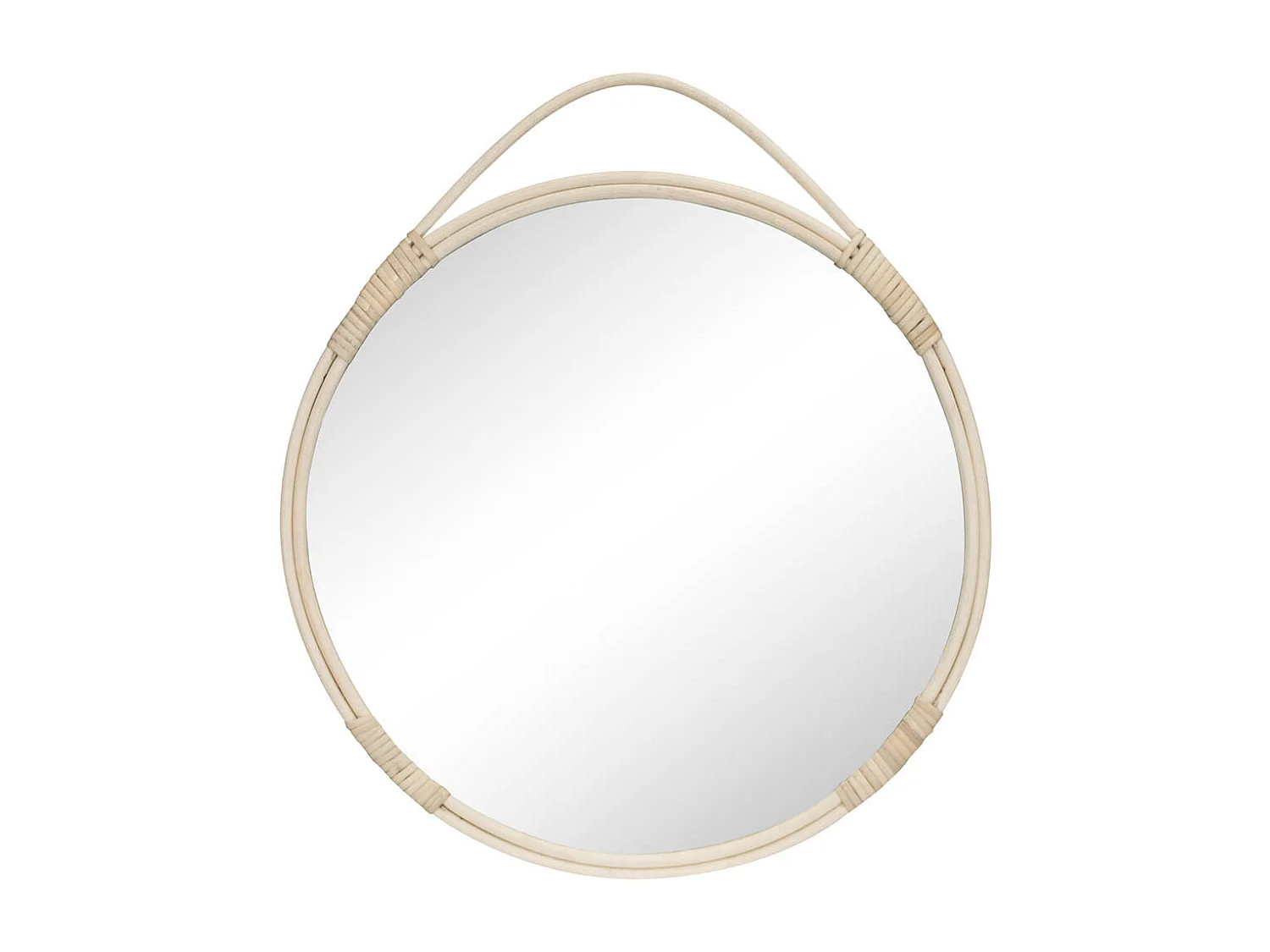 Malo miroir Ø50cm naturel rotin.