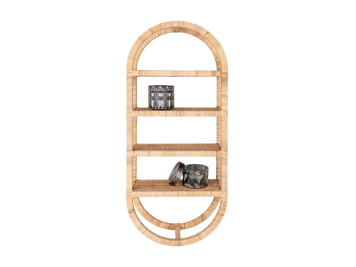 Malo miroir Ø50cm naturel rotin.