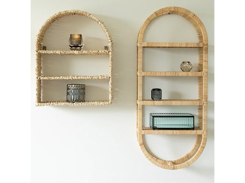Malo miroir Ø50cm naturel rotin.