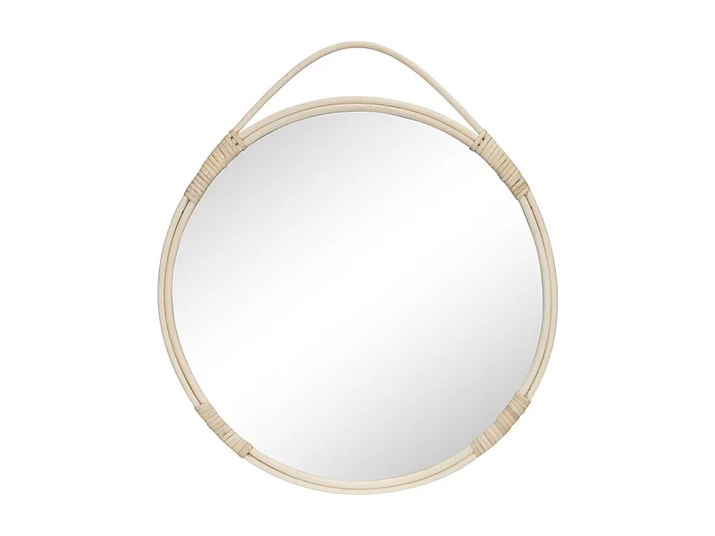 Malo - Miroir rond en rotin Ø50 cm - Naturel
