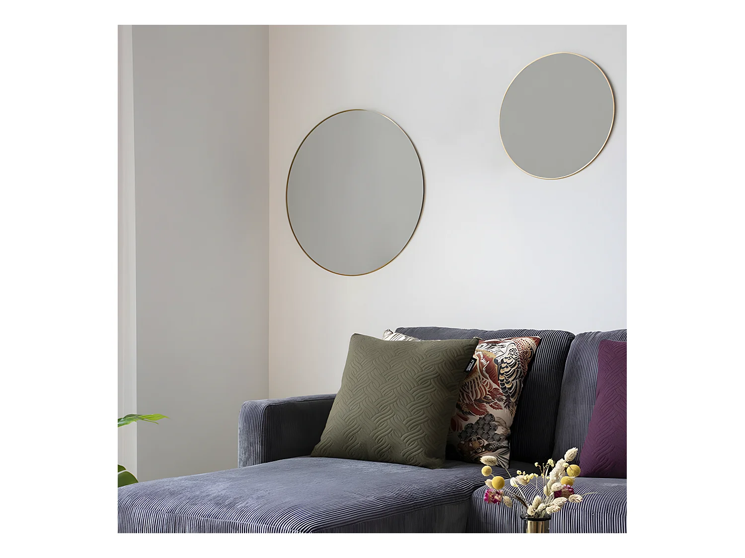Jersey - Miroir rond en métal ø60cm - Laiton
