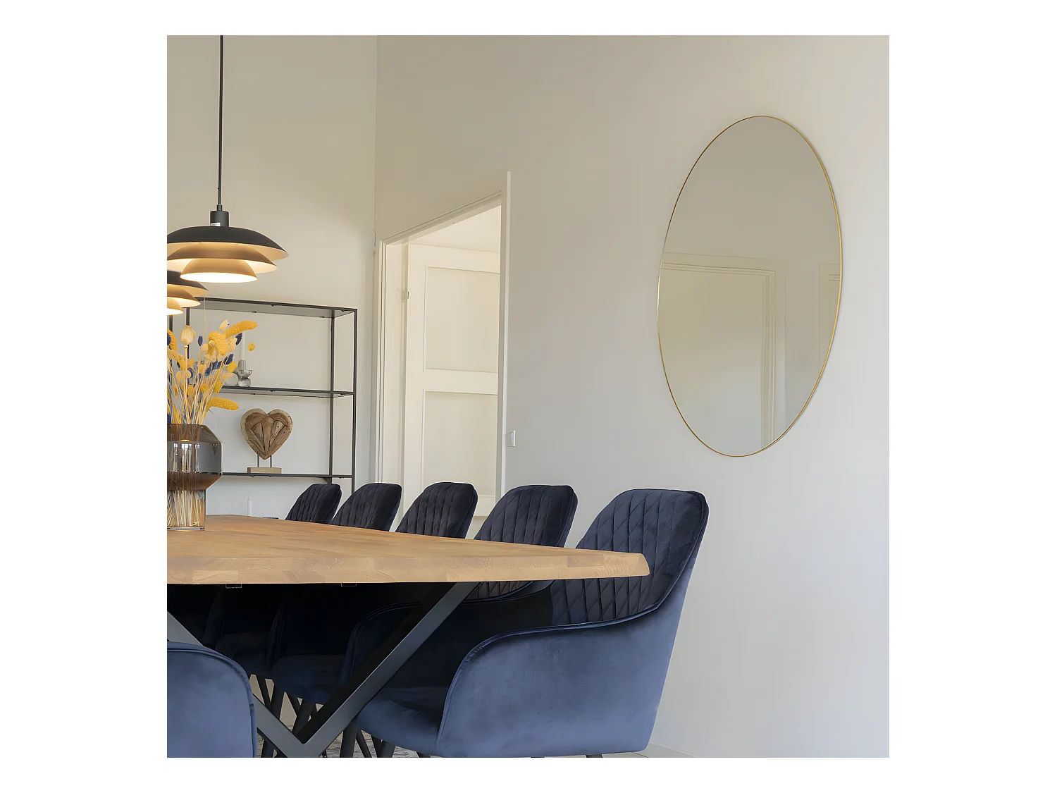 Jersey - Miroir rond en métal ø100cm - Laiton