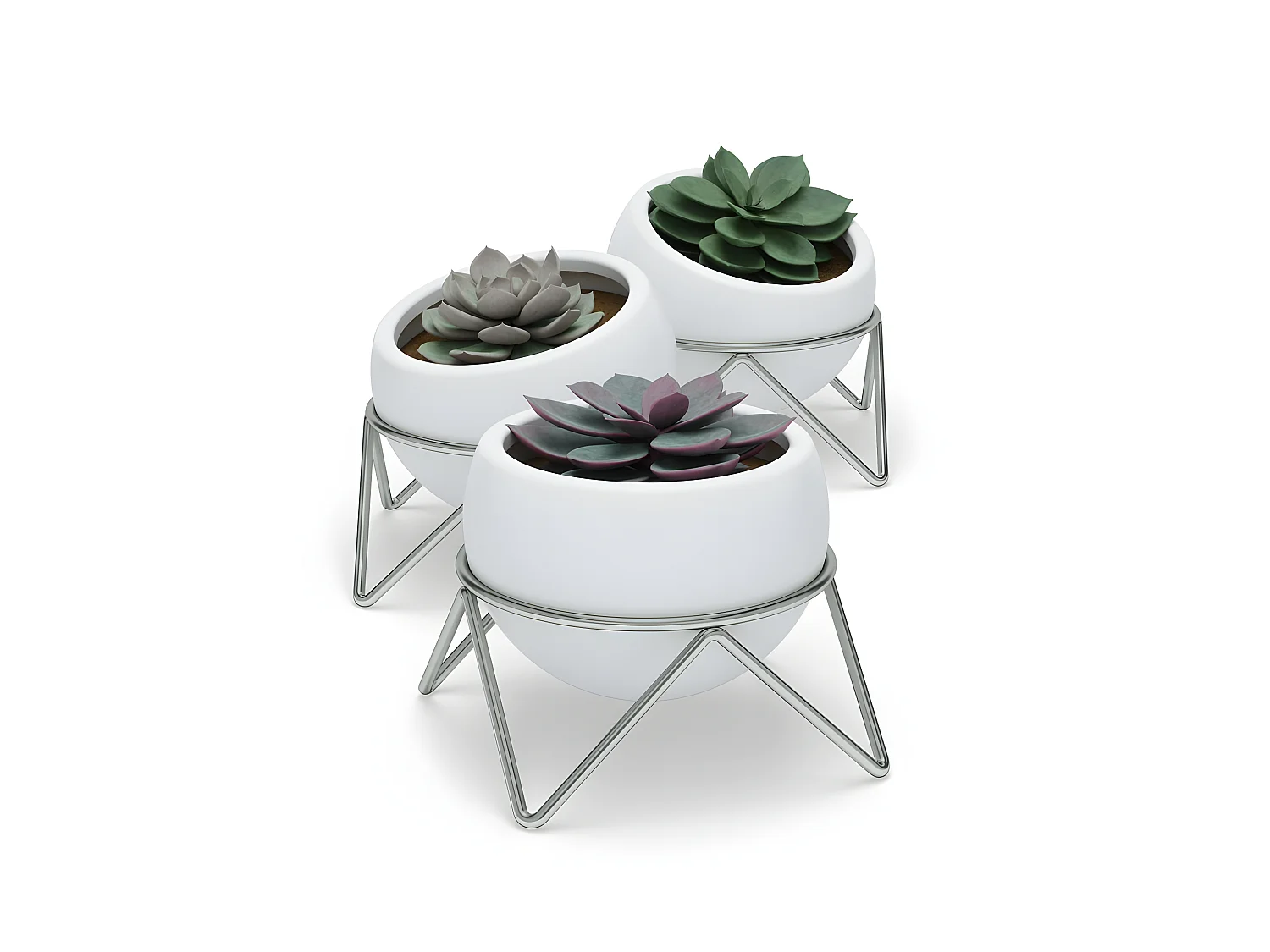 Juego de 3 macetas potsy