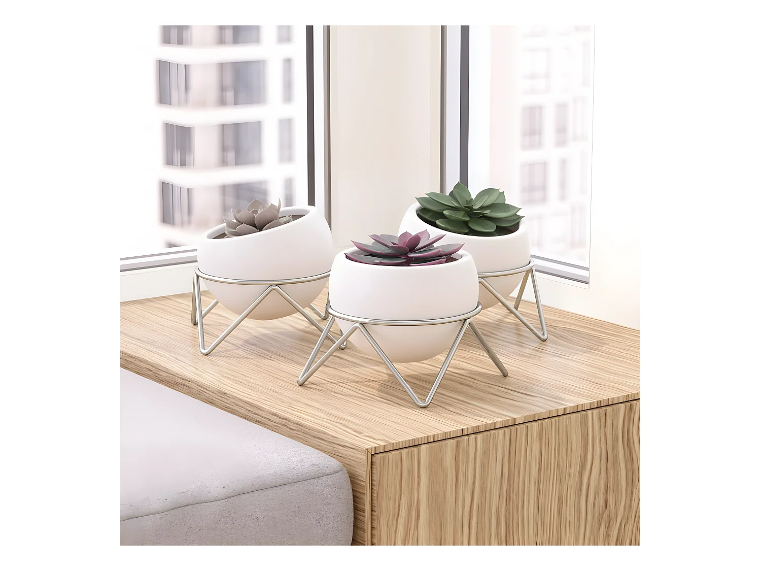 Juego de 3 macetas potsy