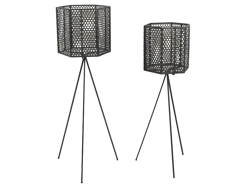 Set di 2 vasi da fiori esagonali in rete