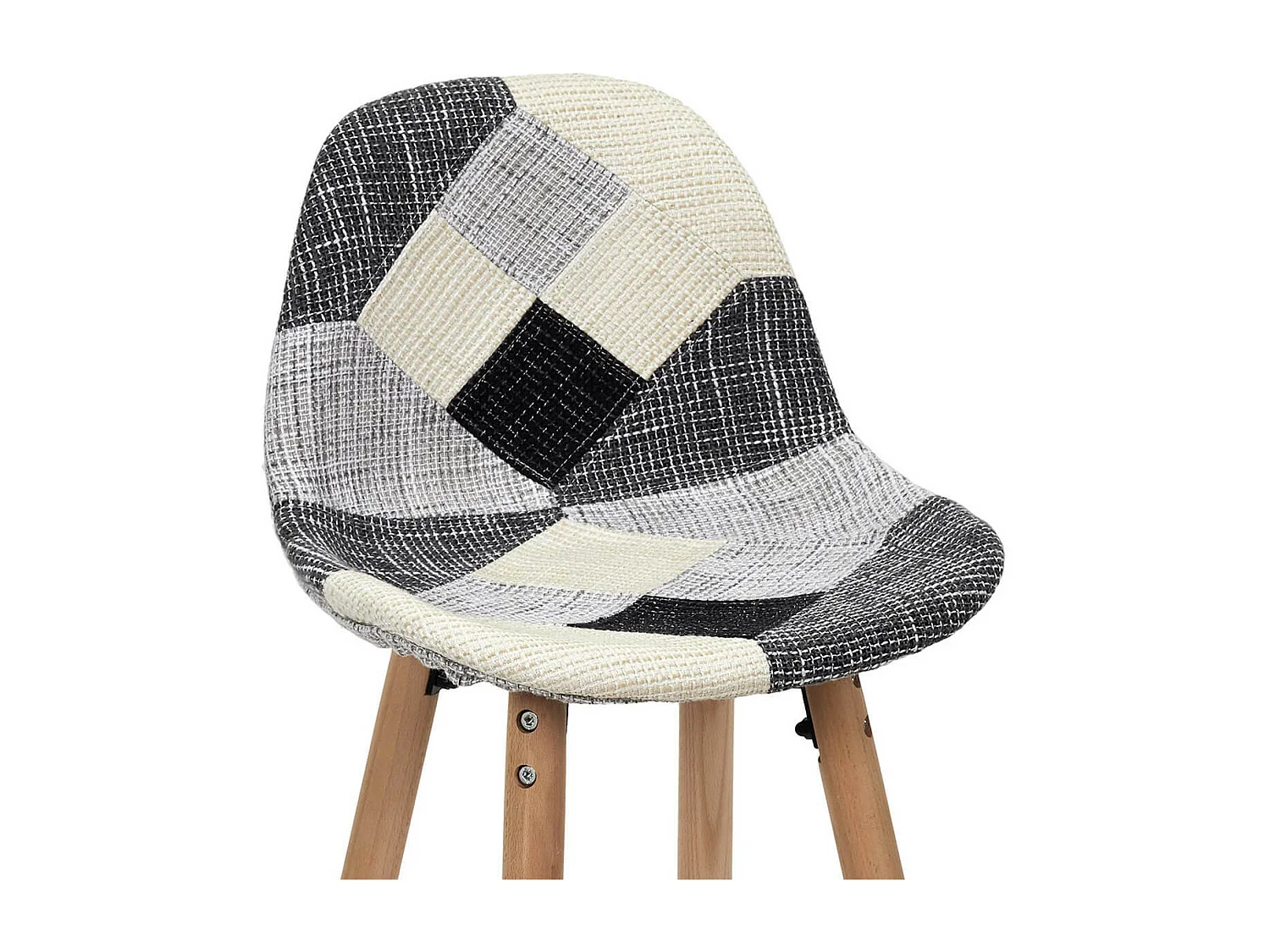 MOZAIK - Lot de 4 Tabourets Scandinaves Noirs et Blancs